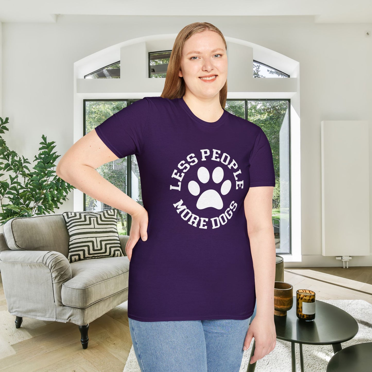 Less People More Dogs Adult T-shirt