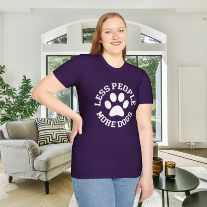 Less People More Dogs Adult T-shirt
