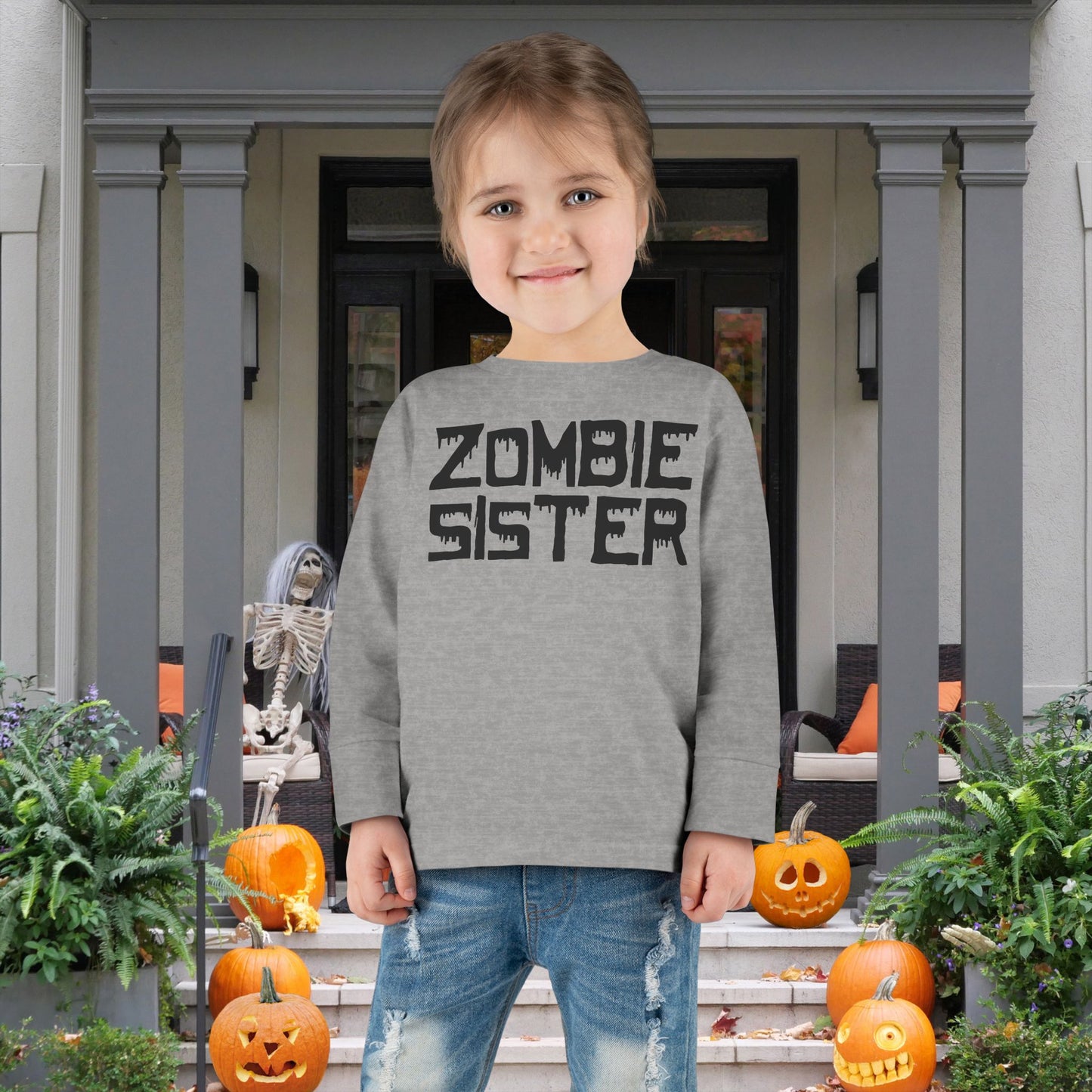 ""Zombie Sister Toddler Long Sleeve Tee