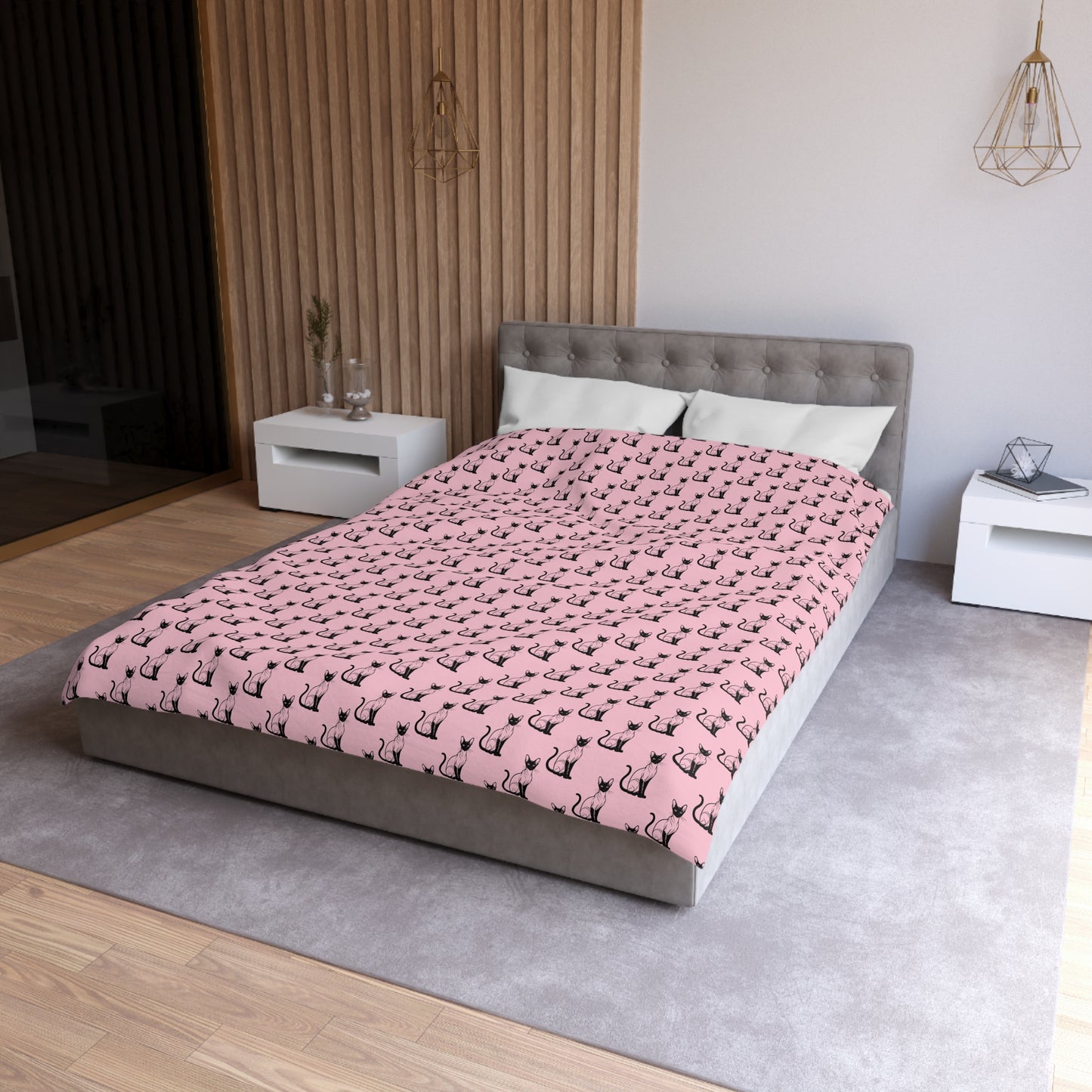 Siamese Charm – Pink Whisper Microfiber Duvet Cover