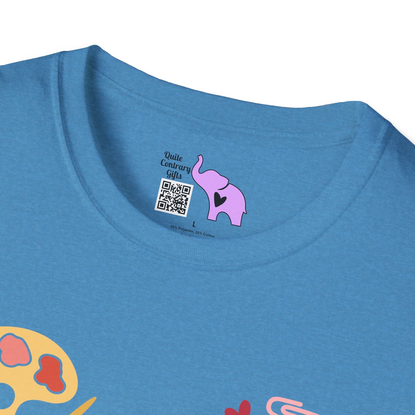 School Supplies Heart Adult T-shirt