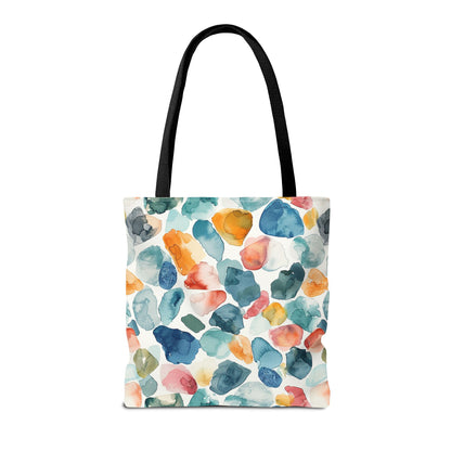 Watercolor Pebble Terrazzo Canvas Tote Bag