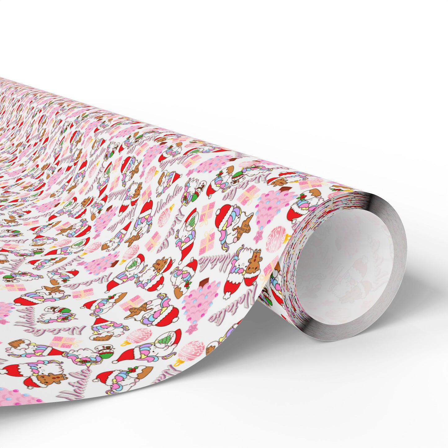 Christmas Unicorn 2 Custom Name Wrapping Paper (Natalie)