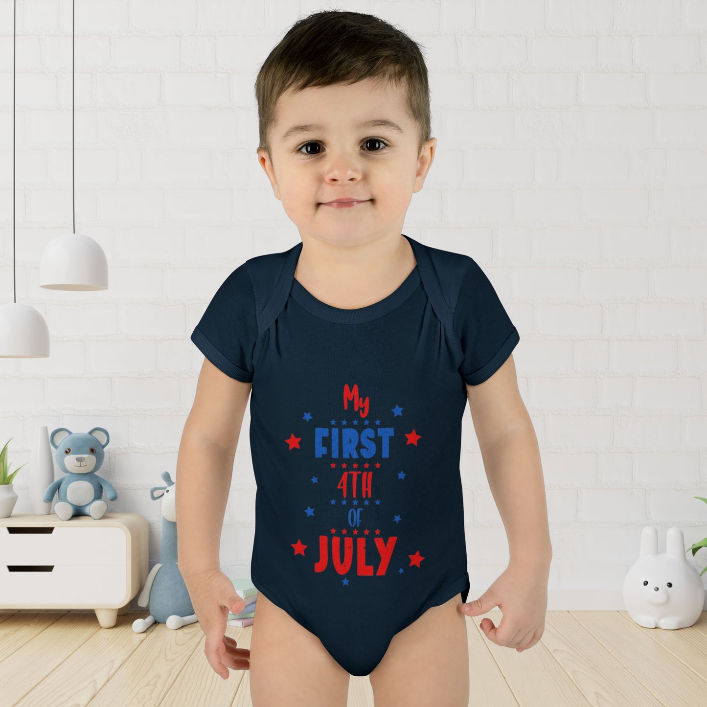 My First 4th of July Baby Rib Bodysuit