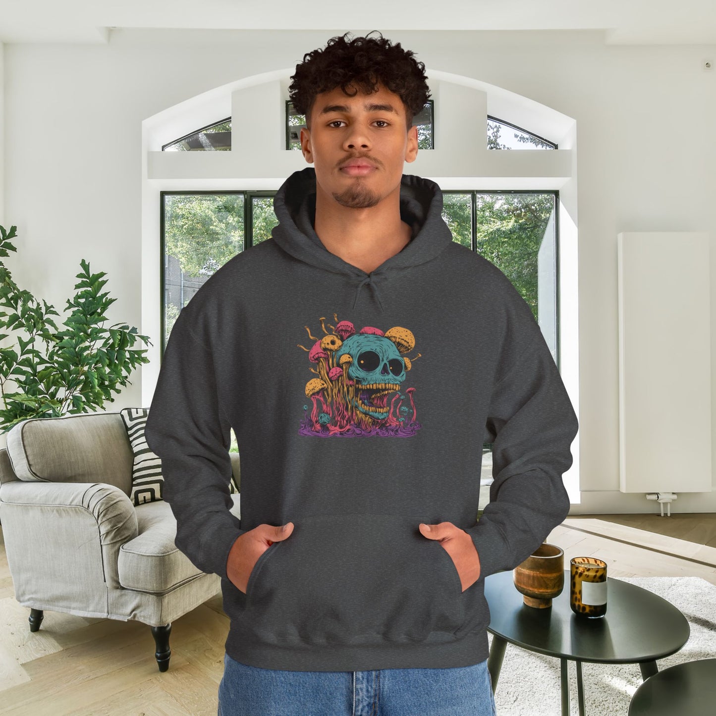 Creepy Mushroom Skull Heavy Blend™ Hooded Sweatshirt