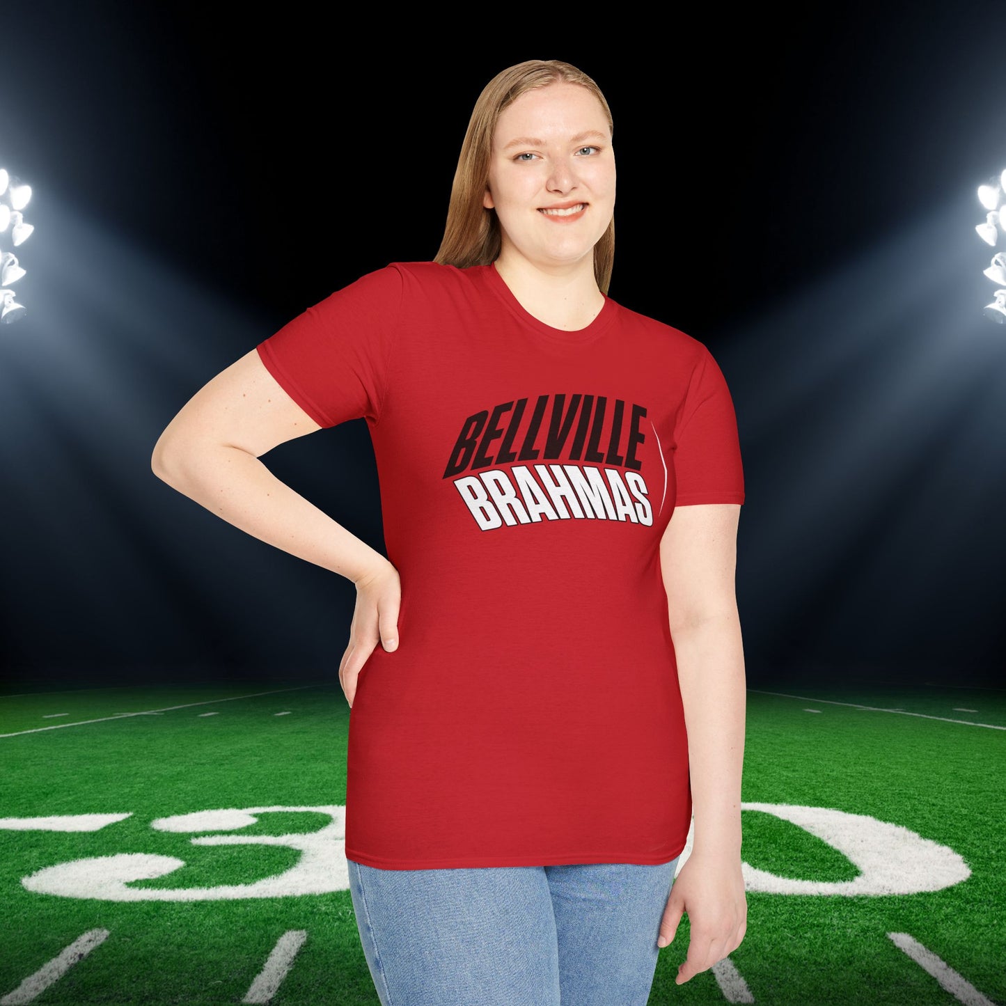 Bellville Brahmas (Angled) Adult T-shirt
