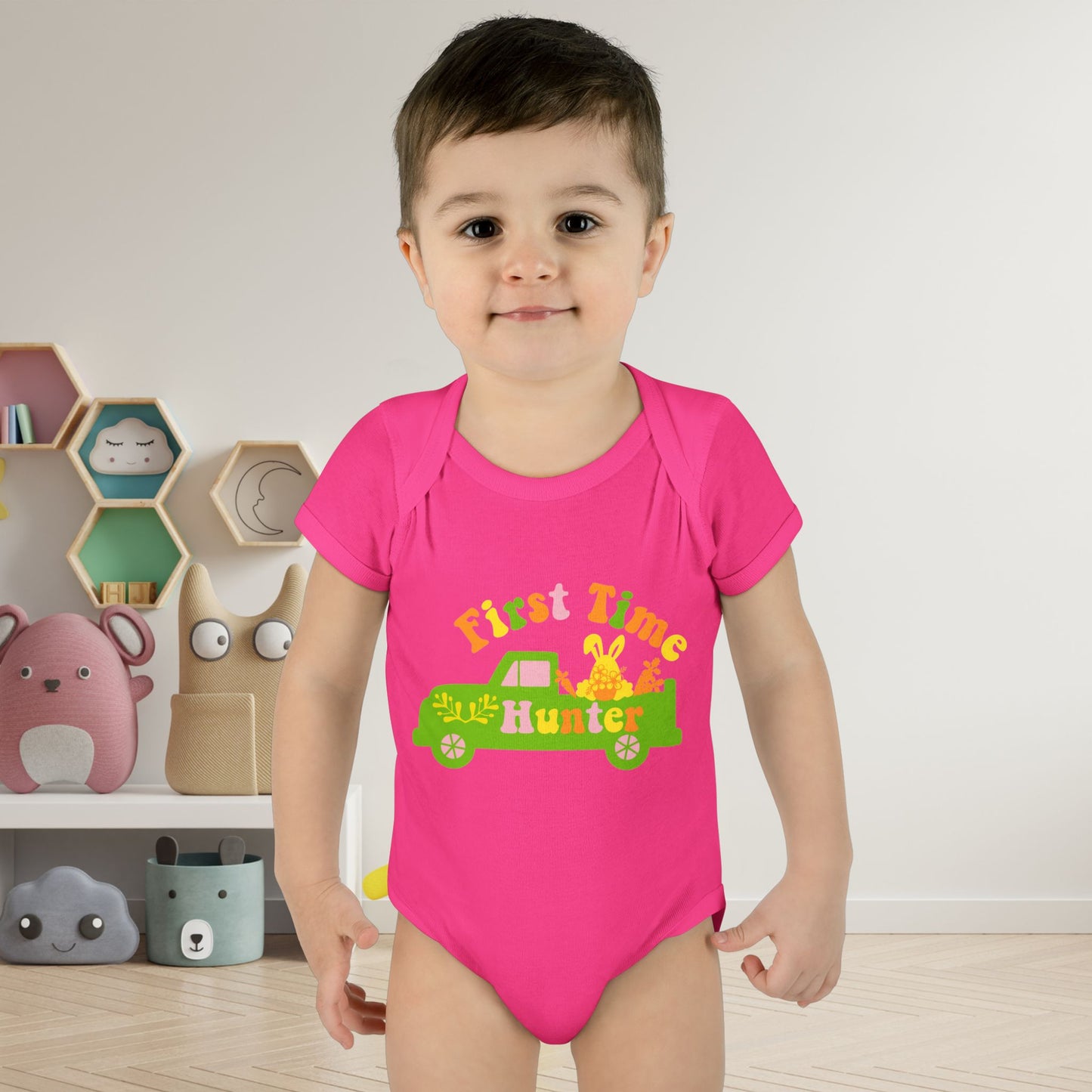 First Time Hunter (Easter) Infant Baby Rib Bodysuit