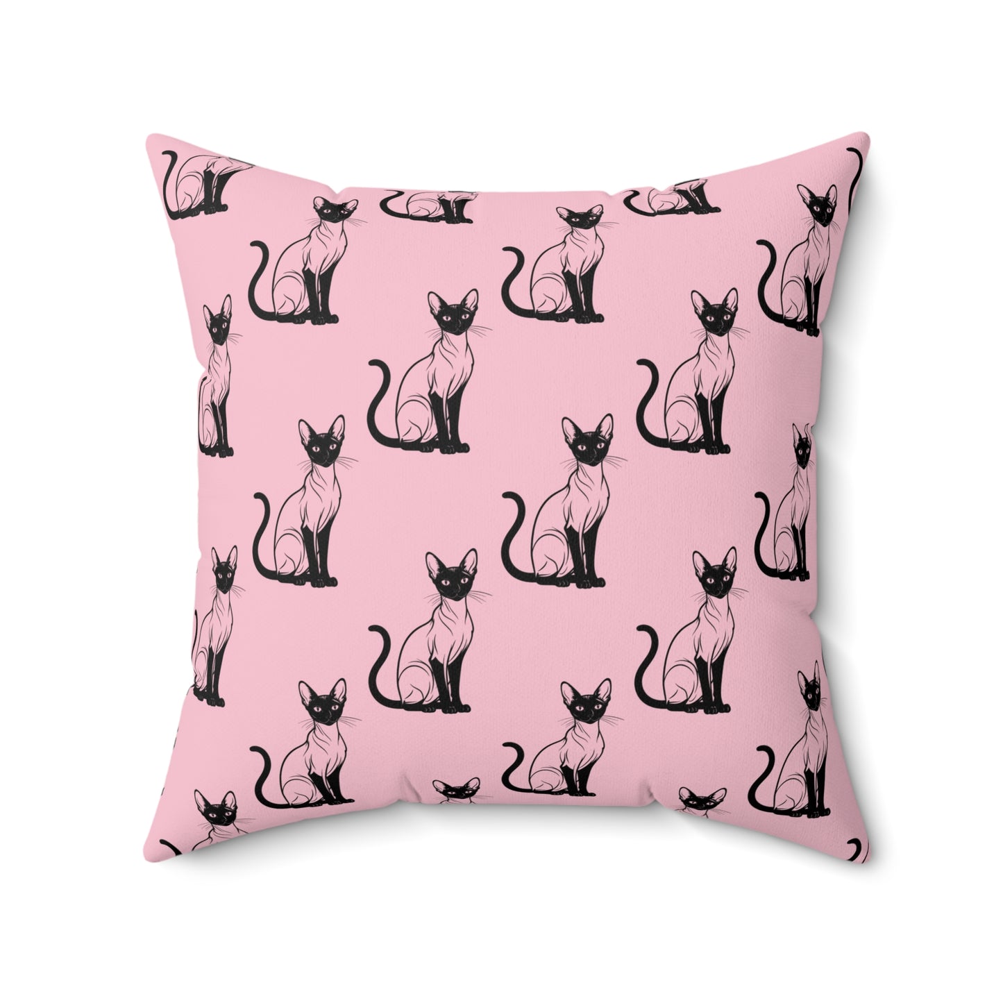 Siamese Charm – Pink Whisper Throw Pillow