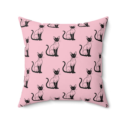 Siamese Charm – Pink Whisper Throw Pillow