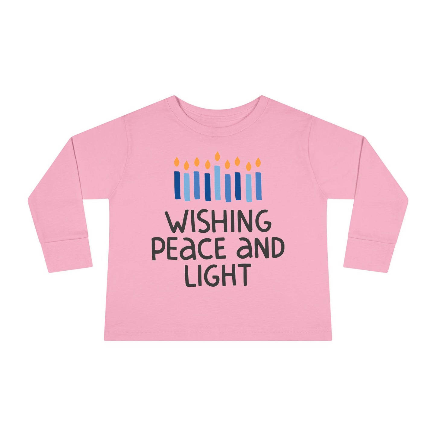 Hanukkah Wishing Peace & Light 2 Toddler Long Sleeve Tee