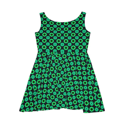 Clover Bloom Burst Women's Skater Dress
