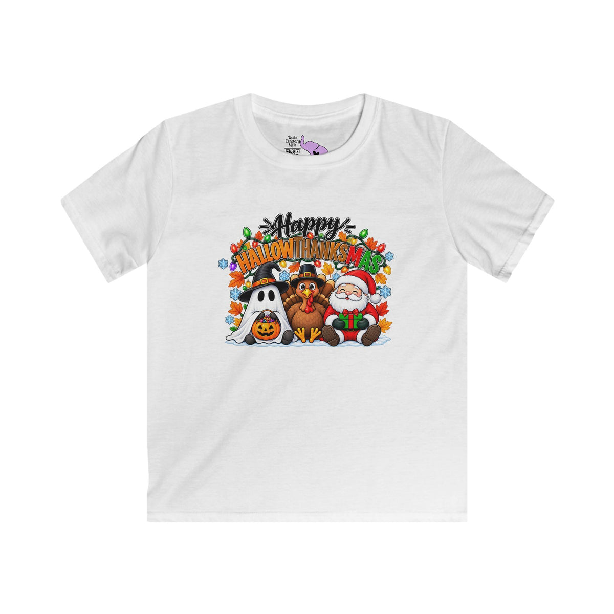 Happy Hallowthanksmas (String Lights) Youth Softstyle Tee