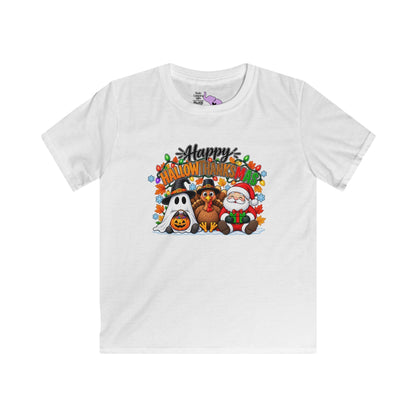 Happy Hallowthanksmas (String Lights) Youth Softstyle Tee