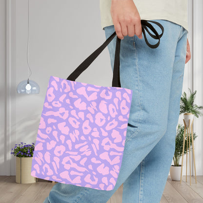 Cotton Candy Cheetah Print Canvas Tote Bag