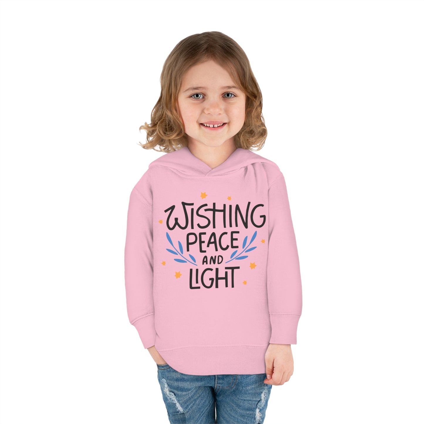 Hanukkah Wishing Peace & Light 3 Toddler Pullover Fleece Hoodie