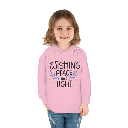 Hanukkah Wishing Peace & Light 3 Toddler Pullover Fleece Hoodie