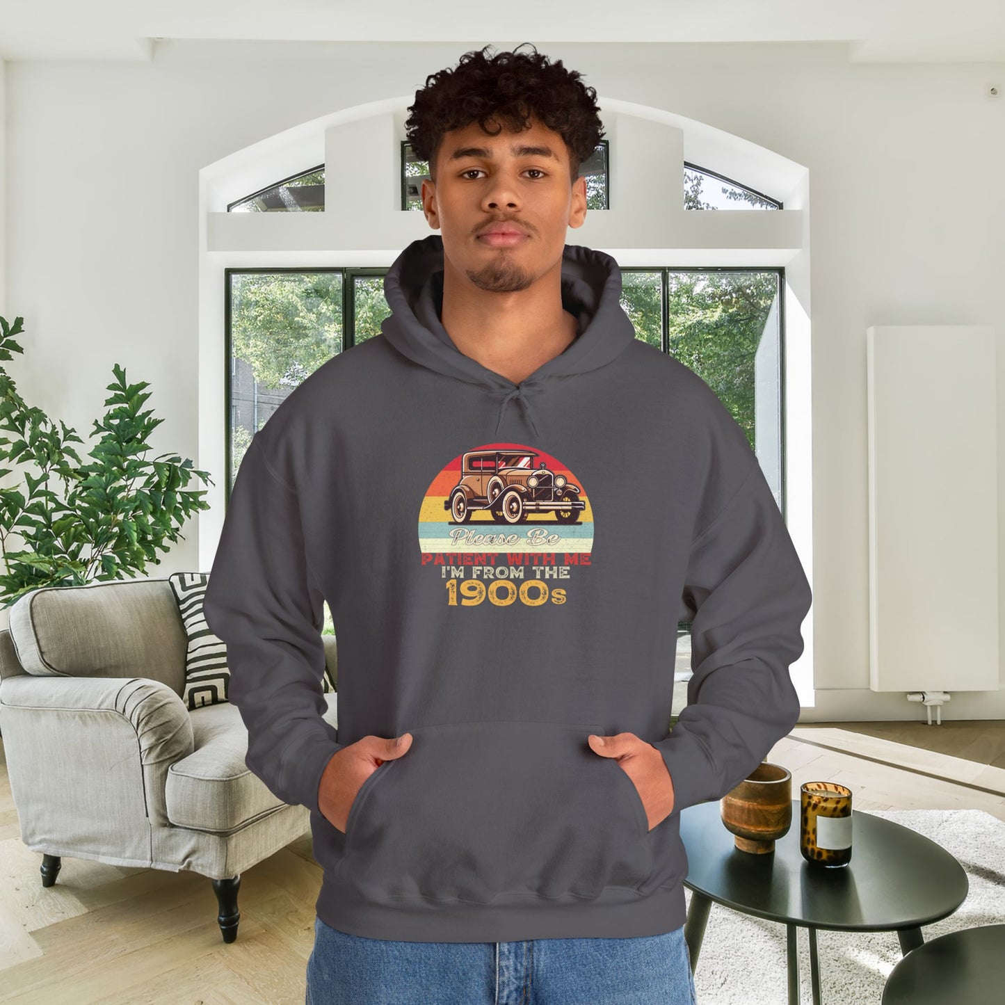 Please Be Patient With Me (Vintage Car) Heavy Blend™ Hooded Sweatshirt