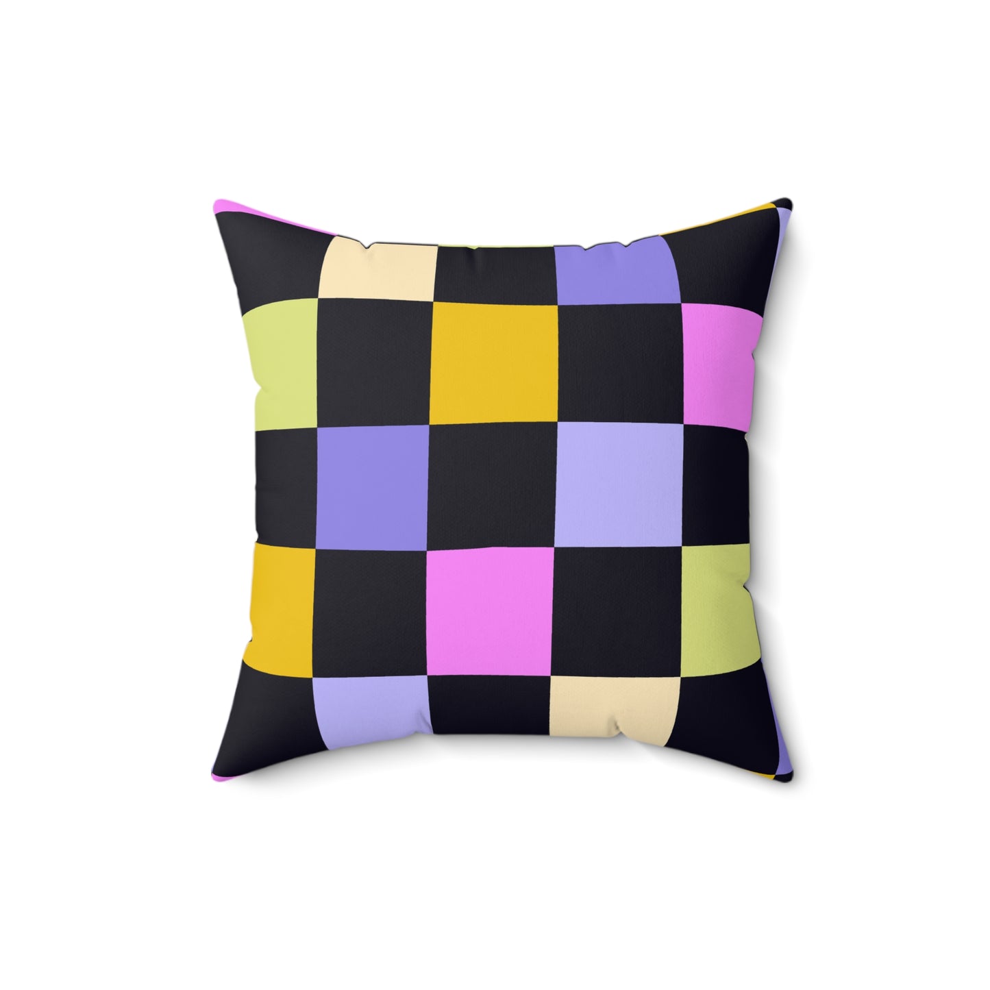 Joyful Checkerboard Throw Pillow