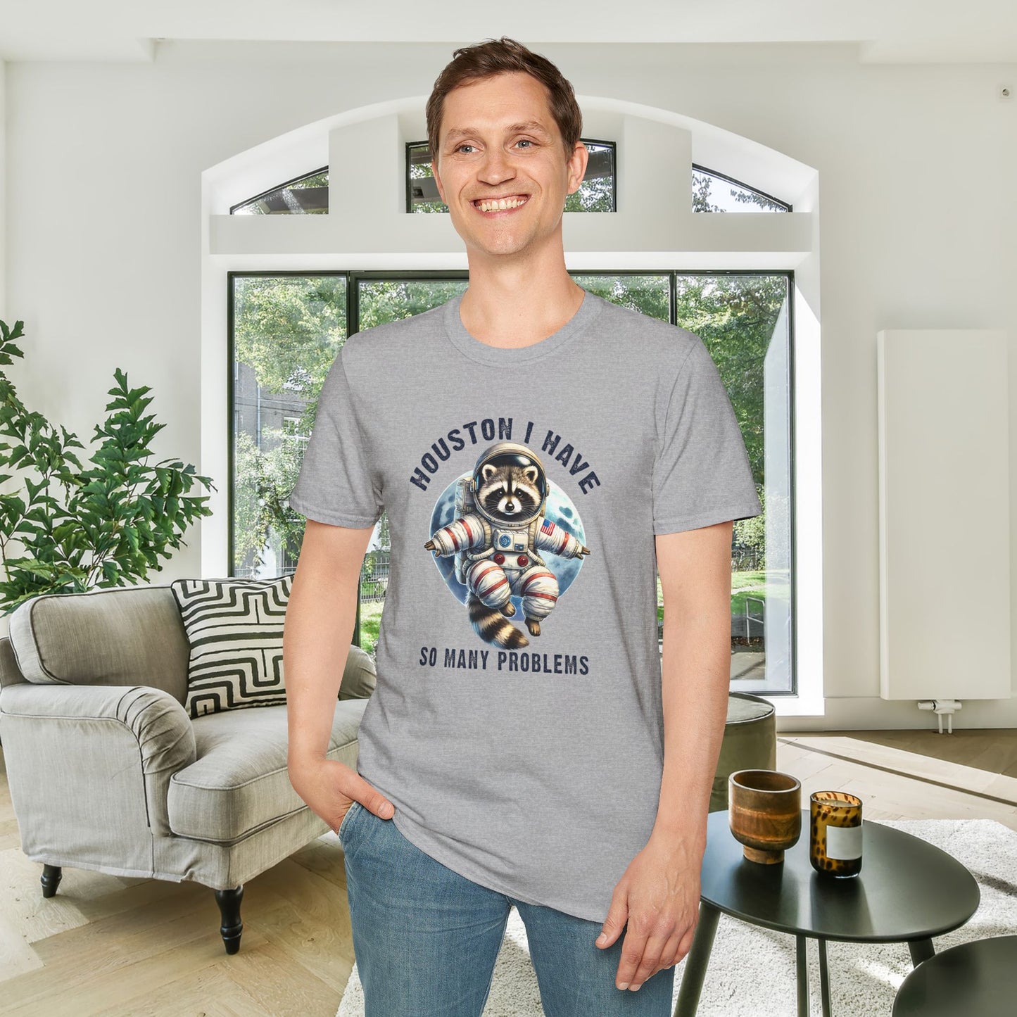 Astronaut Panda Houston I Have So Many Problems Adult T-shirt