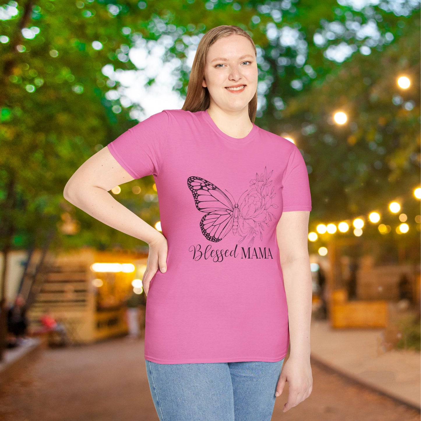 Blessed Mama (Butterfly) Adult T-shirt