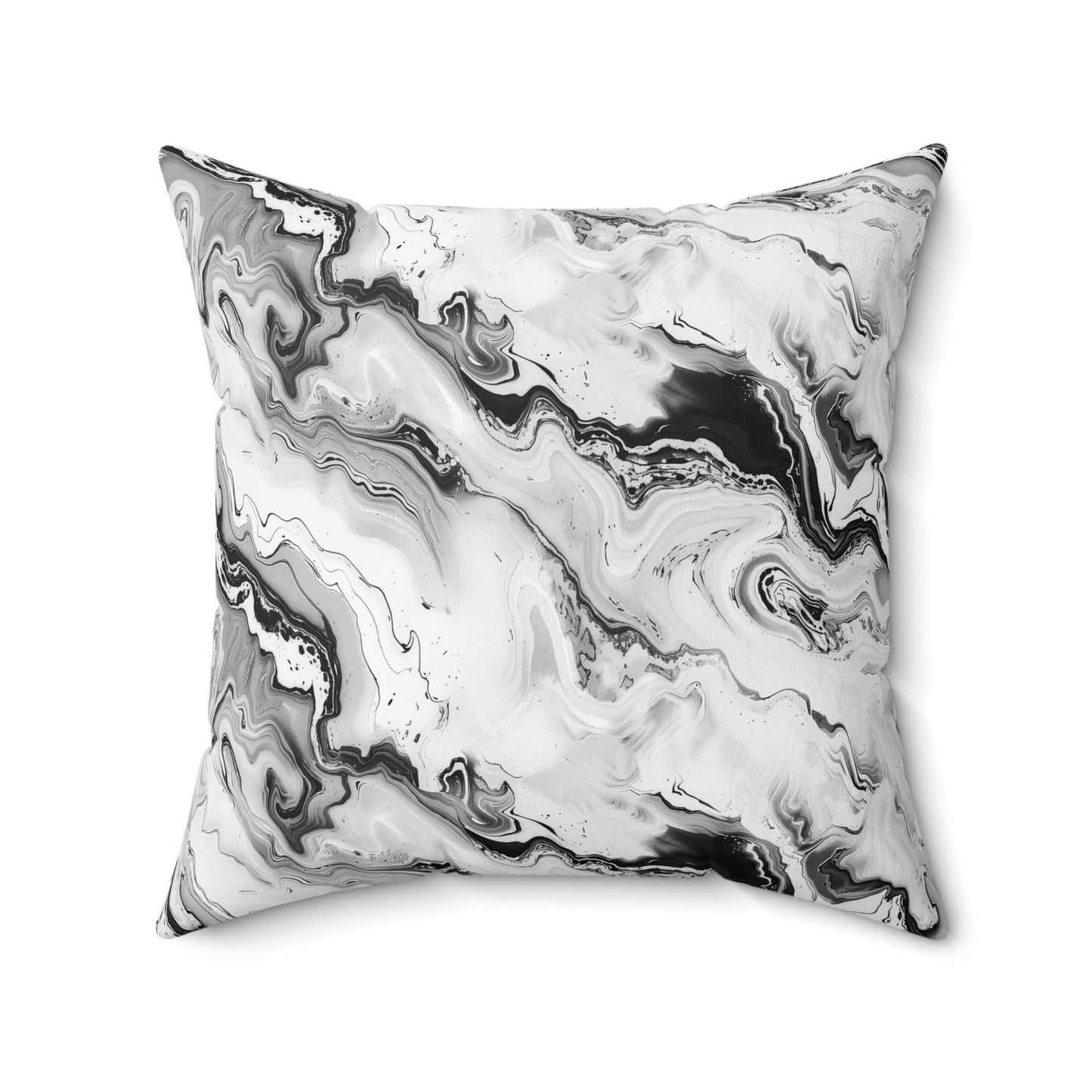 Frost Veil Marble Throw Pillow
