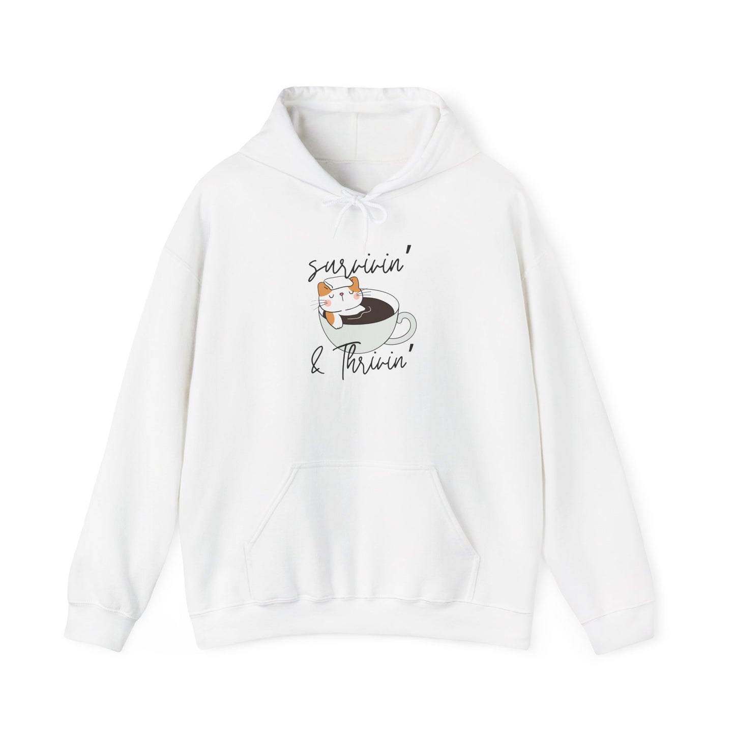 Survivin' and Thrivin' Cat Heavy Blend™ Hooded Sweatshirt
