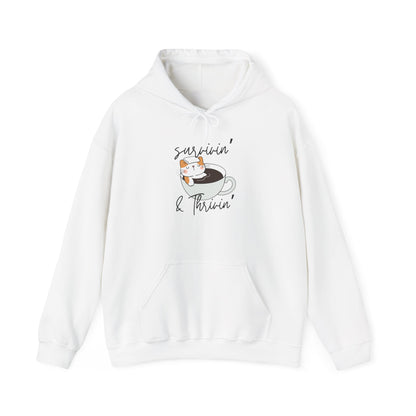 Survivin' and Thrivin' Cat Heavy Blend™ Hooded Sweatshirt