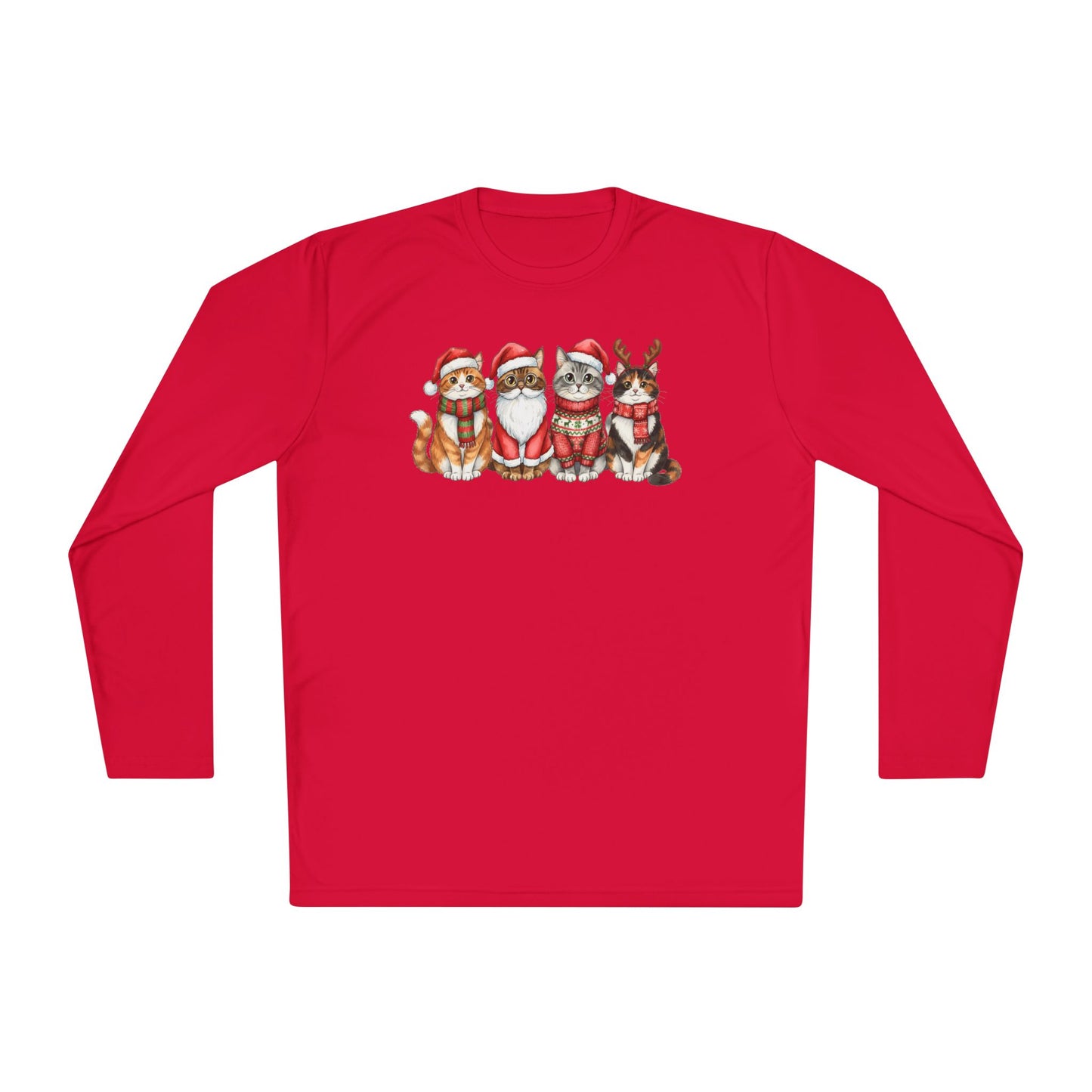 Santa Claus Cats Adult Long Sleeve Tee