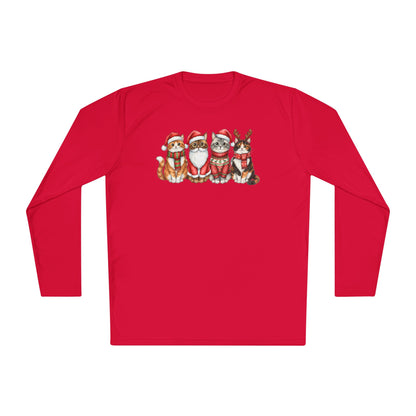 Santa Claus Cats Adult Long Sleeve Tee