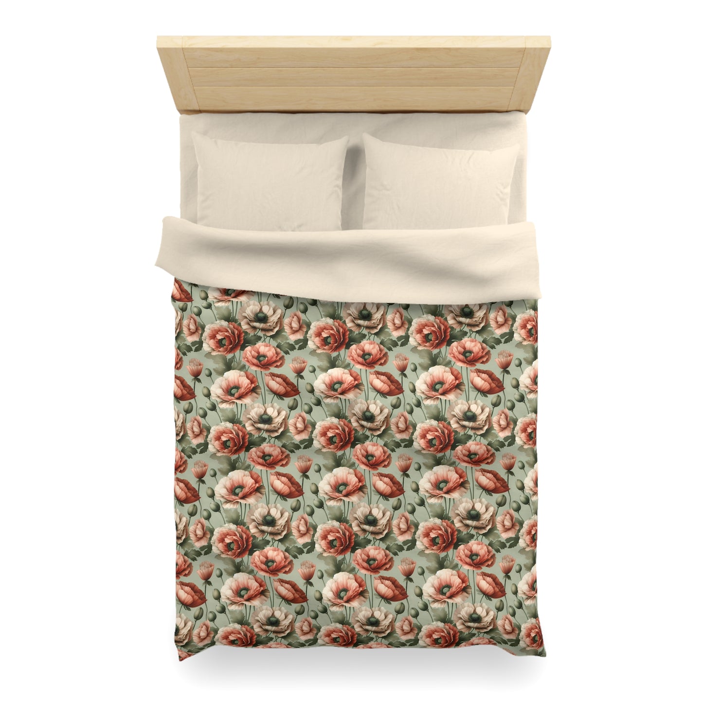 Blushing Poppy Microfiber Duvet Cover