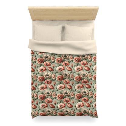 Blushing Poppy Microfiber Duvet Cover