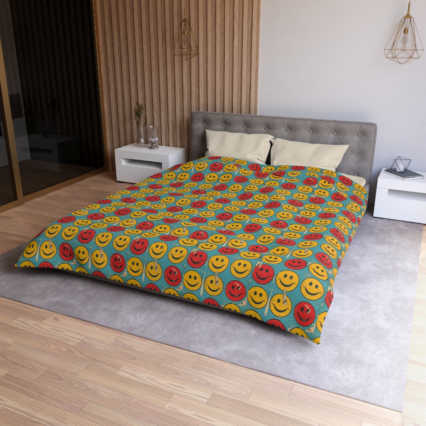 Retro Grins Microfiber Duvet Cover