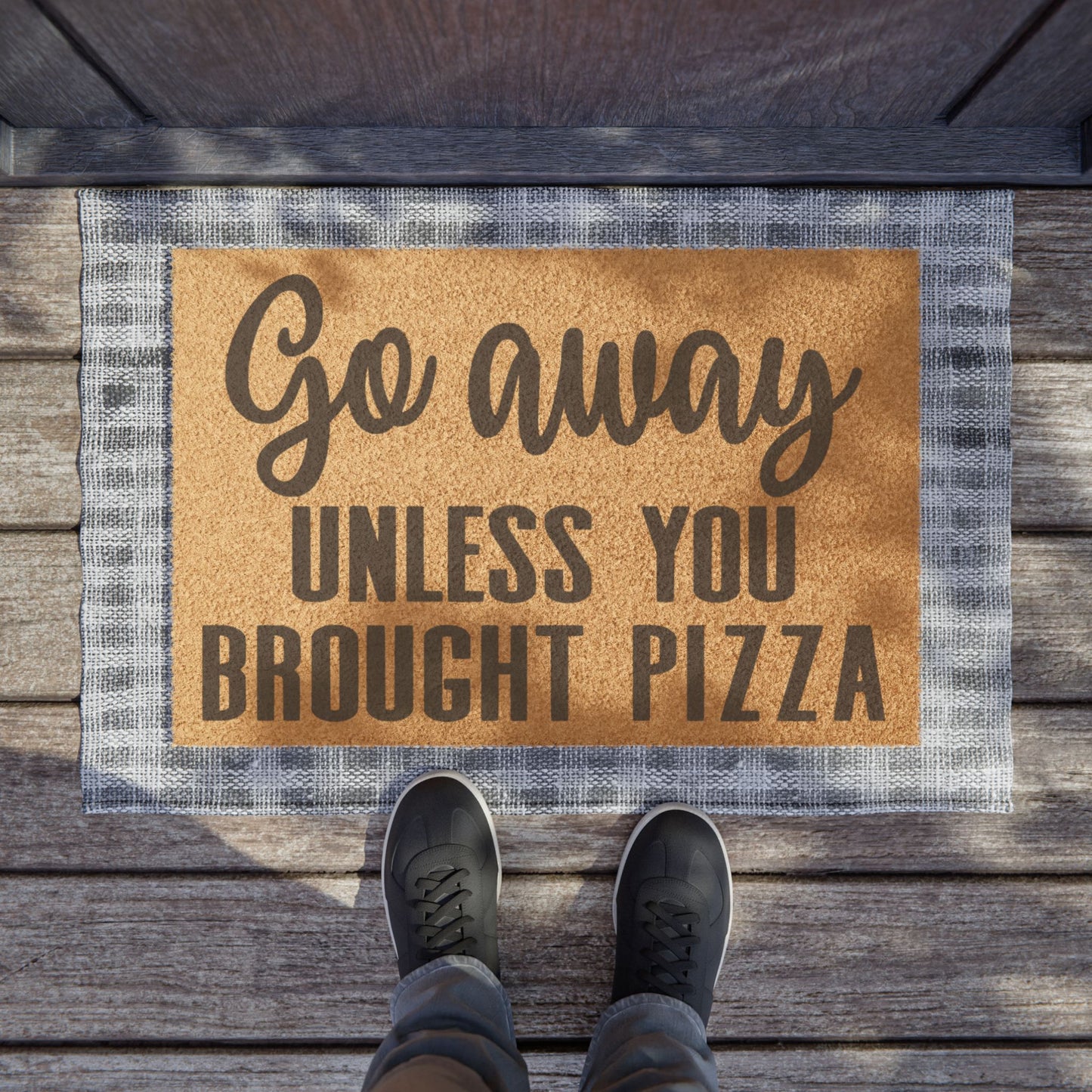 Go Away Unless You Brought Pizza Coconut Fiber Doormat