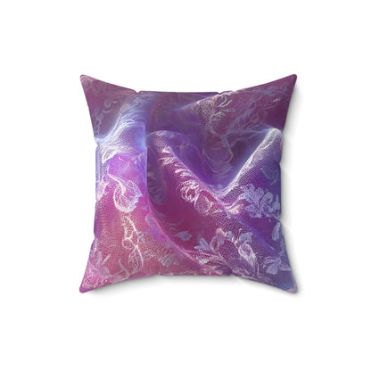 Blush Orchid Sheer & Lace Throw Pillow