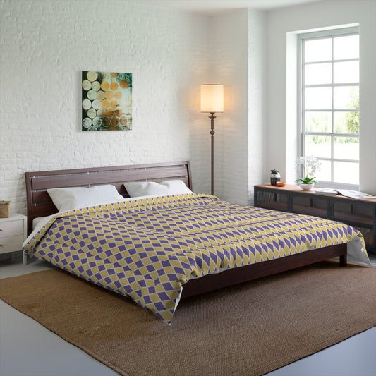 Purple/Yellow Harlequin Basic Bedding Set