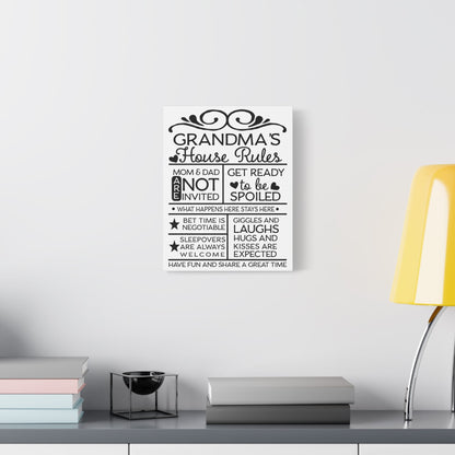 Grandma's House Rules Canvas Art