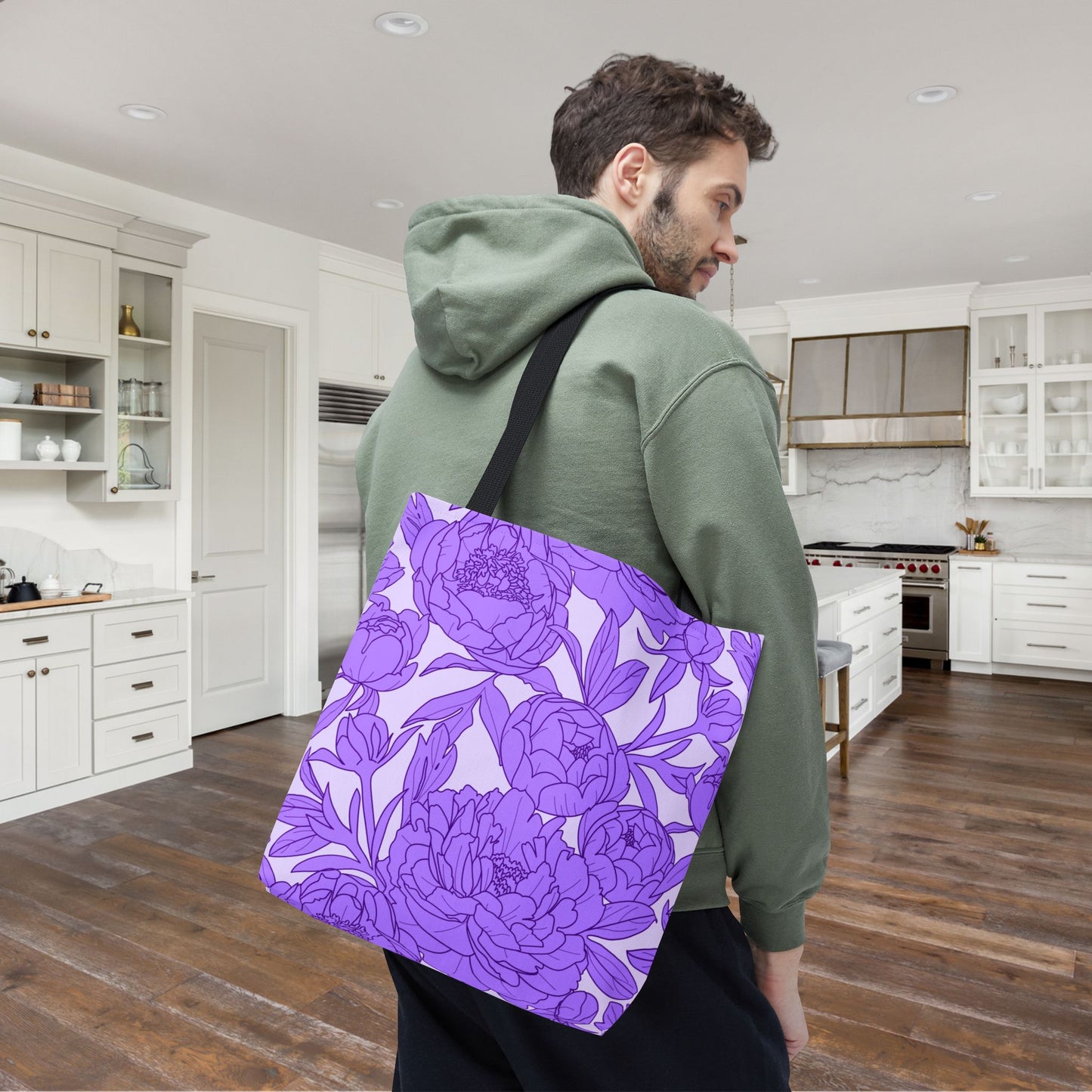 Lavender Peony Symphony Canvas Tote Bag