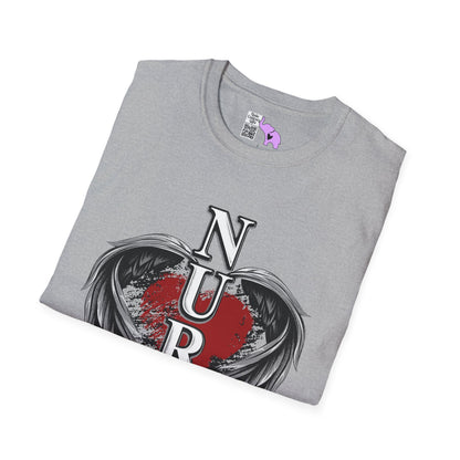 Nurse Heart & Angel Wings Adult T-shirt