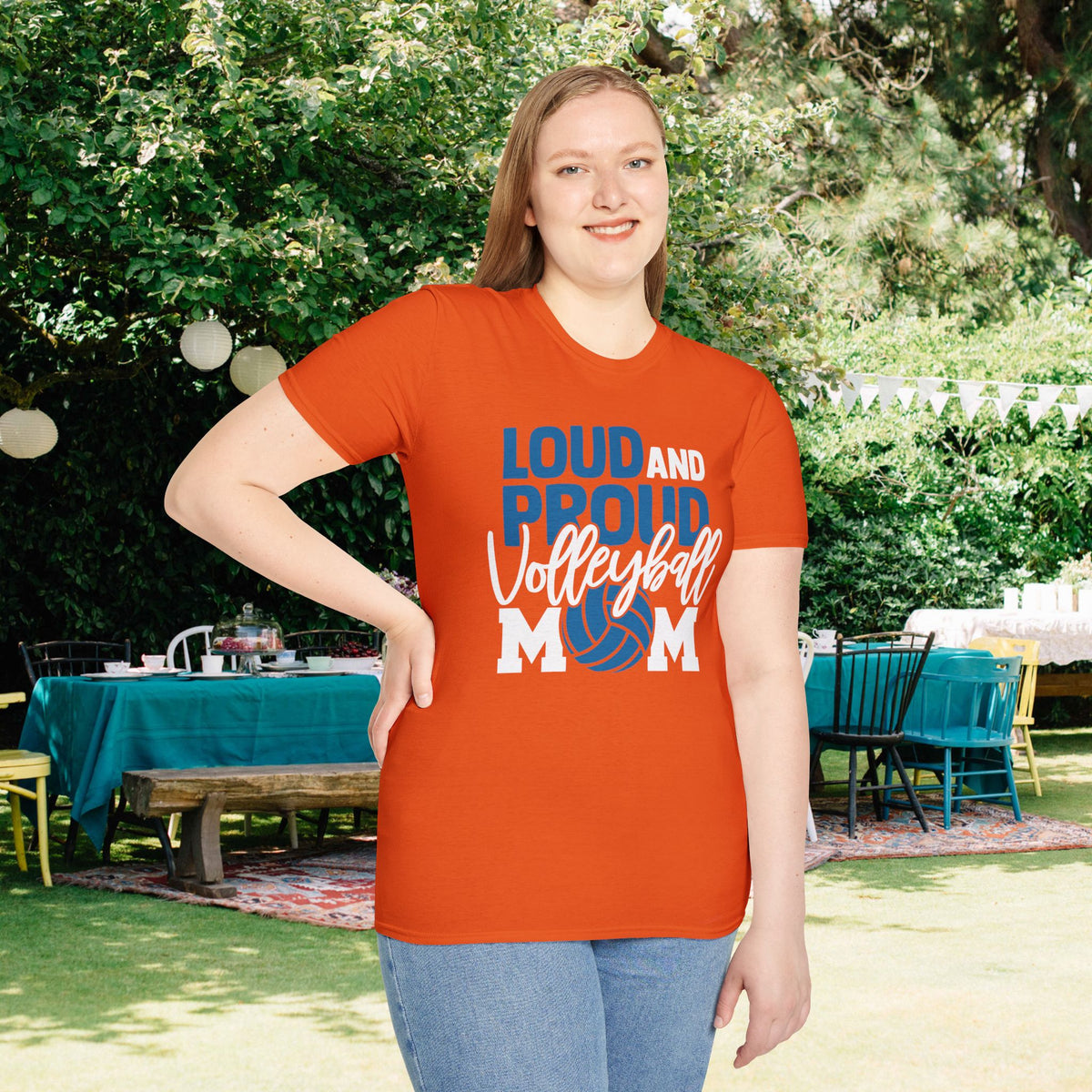 Loud and Proud Volleyball Mom Adult T-shirt