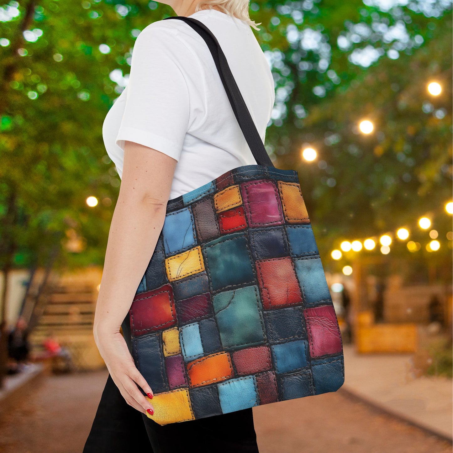 Colorblock Craze Canvas Tote Bag