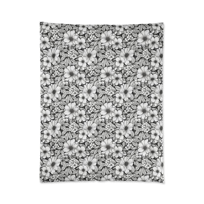 Black & White Forget-Me-Nots Comforter