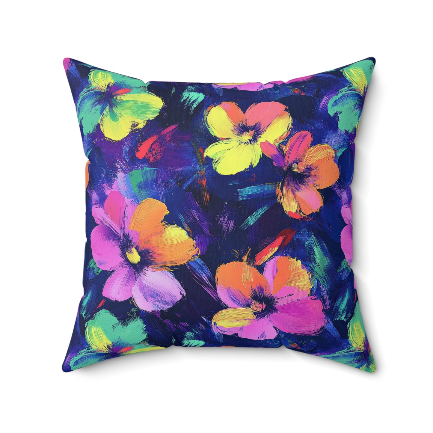 Watercolor Flowers Throw Pillow