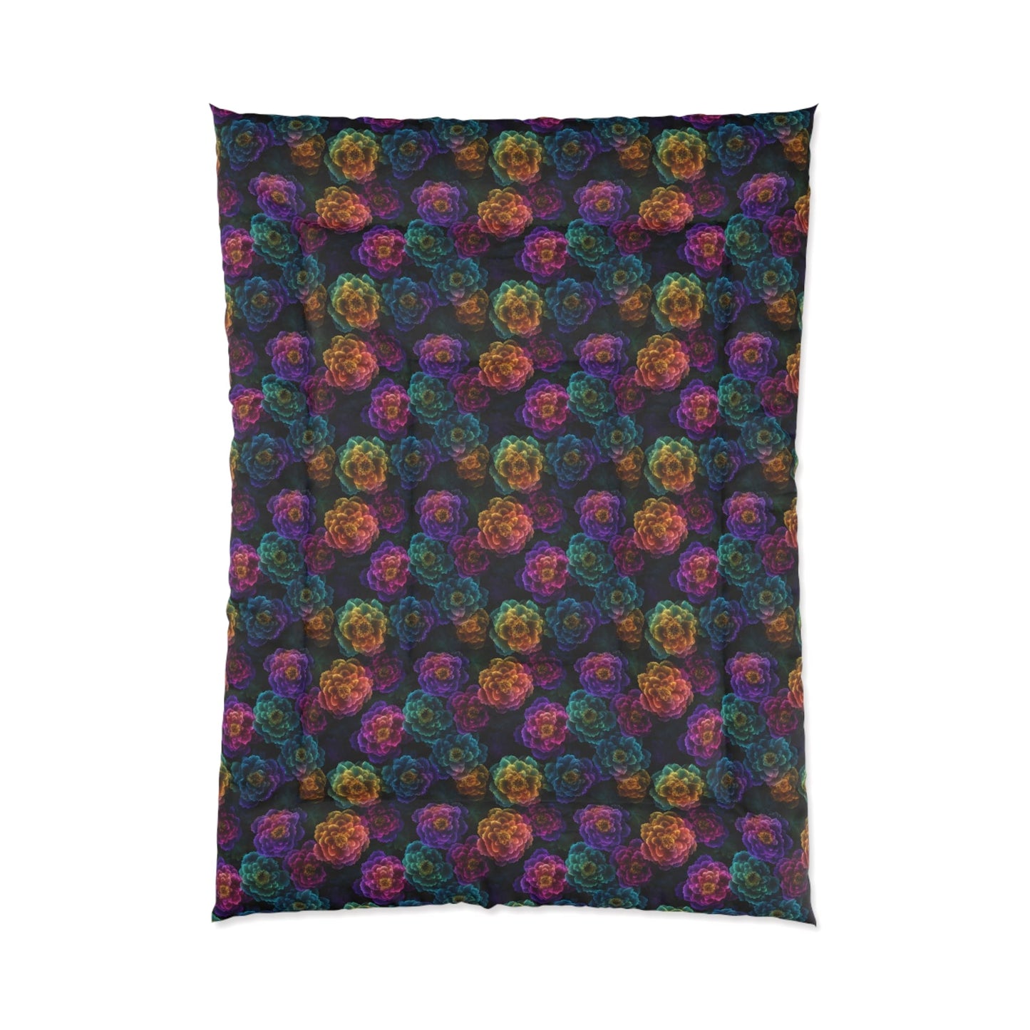 Neon Whisper Blooms Comforter