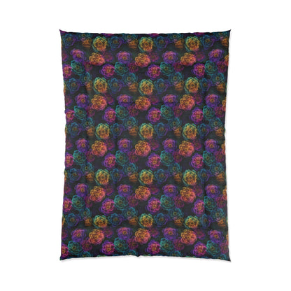 Neon Whisper Blooms Comforter