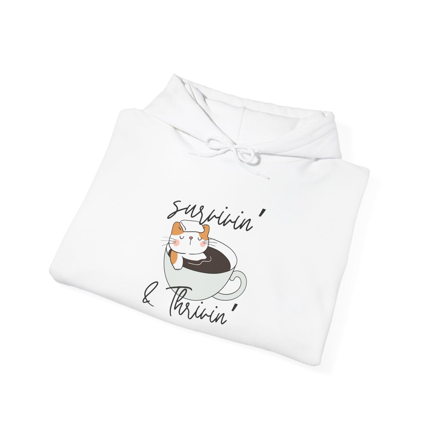 Survivin' and Thrivin' Cat Heavy Blend™ Hooded Sweatshirt