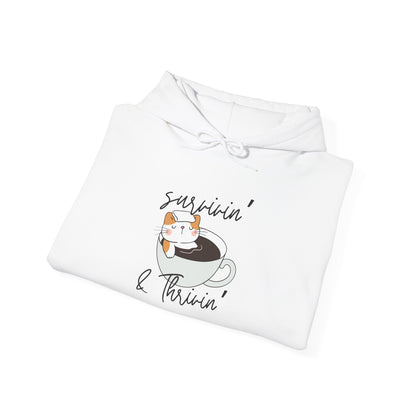 Survivin' and Thrivin' Cat Heavy Blend™ Hooded Sweatshirt