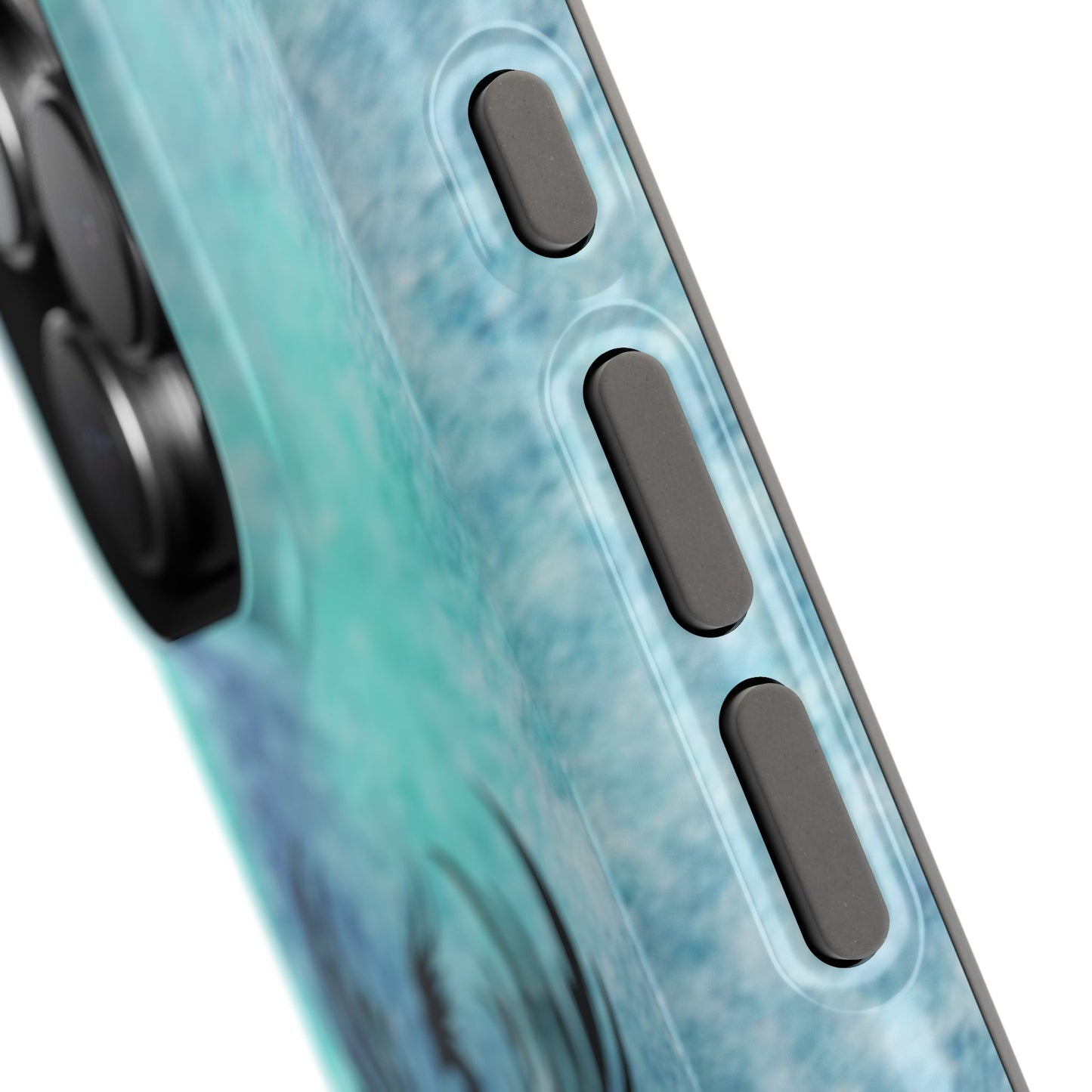 Phoenix Silhouette Over Teal Nebula MagSafe® Compatible Tough Case for iPhone