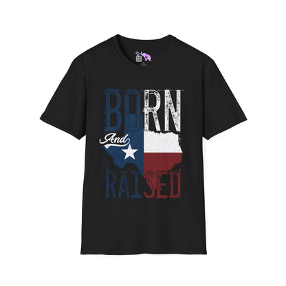 Texas Born and Raised Adult T-shirt