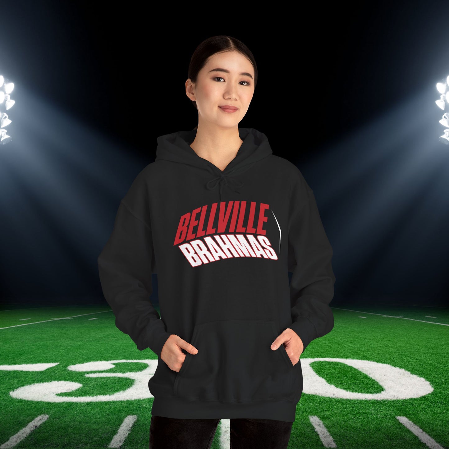 Bellville Brahmas (Angled) Adult Heavy Blend™ Hooded Sweatshirt
