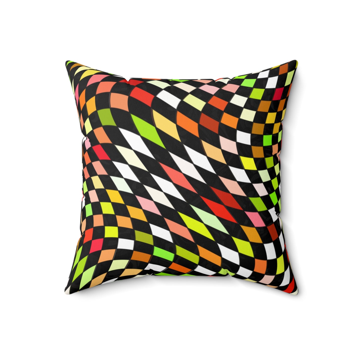 Warped Yellow/Green Checkered Basic Bedding Set